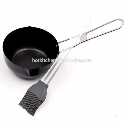 Non-stick coated iron sauce pot & Silicone Brush