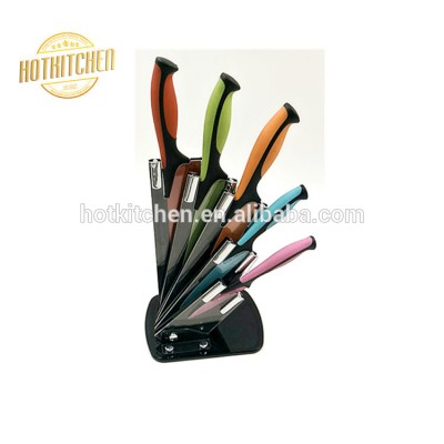 High quality Non-stick 5pcs colorful coating stainless steel kitchen knife set