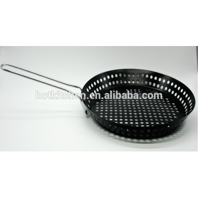 Stainless Steel Single Handle Non-Stick Pizza Pan BBQ Pan BT-BBQ102