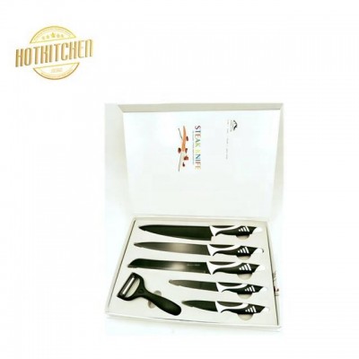 6pcs kitchen knife set stainless steel with gift box