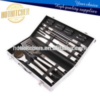 16 pcs Stainless Steel BBQ grill tools set with aluminum case